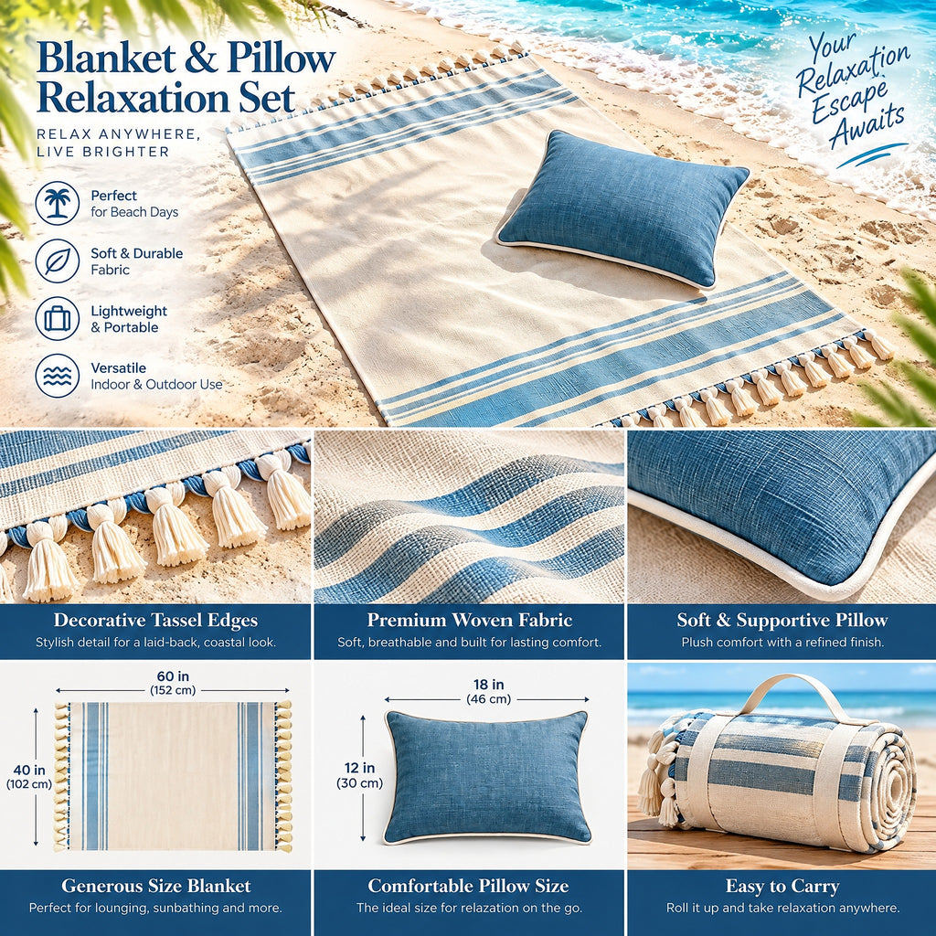 Lorvixoai Blanket & Pillow Relaxation Set, view 5