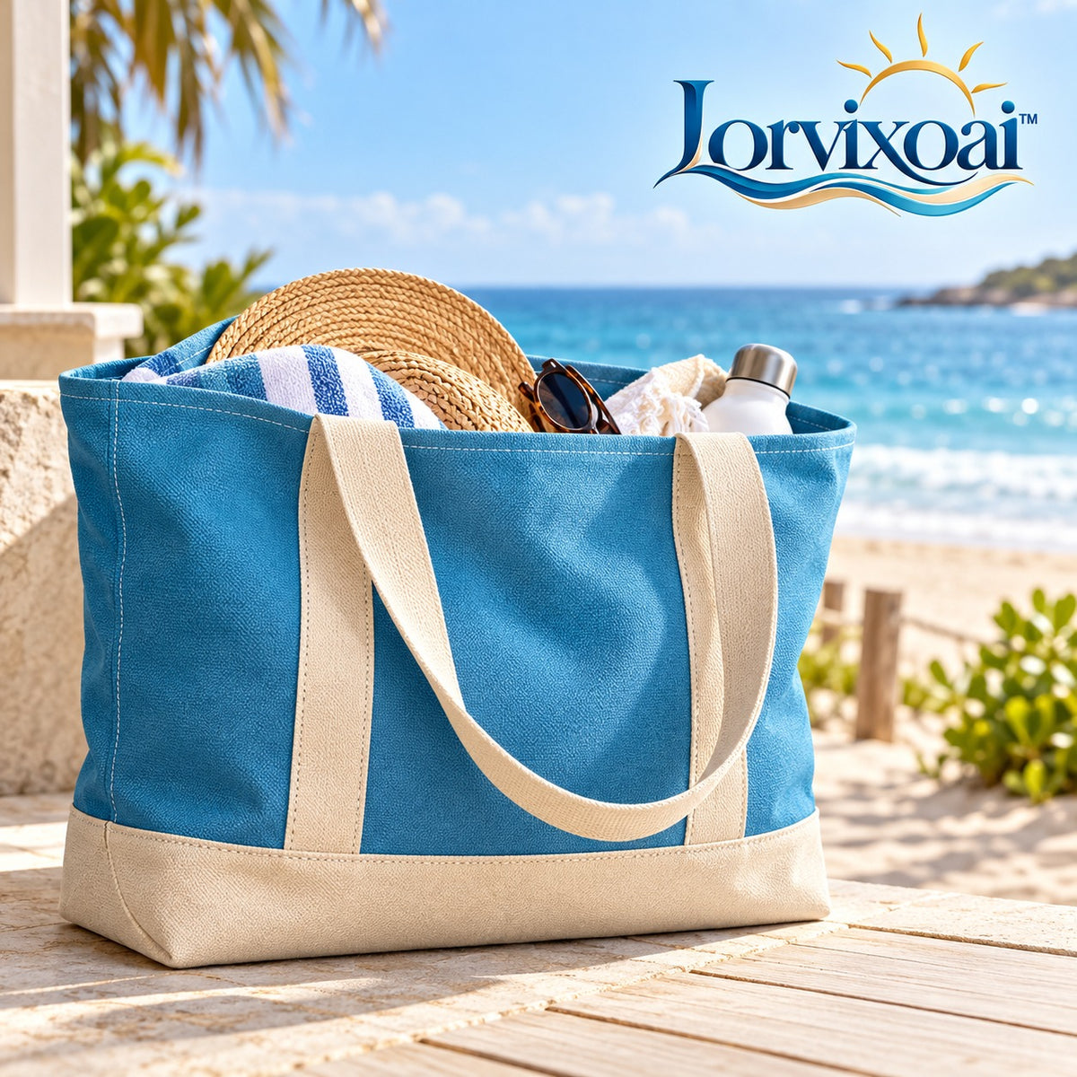 Lorvixoai Large Beach Tote Bag, view 1